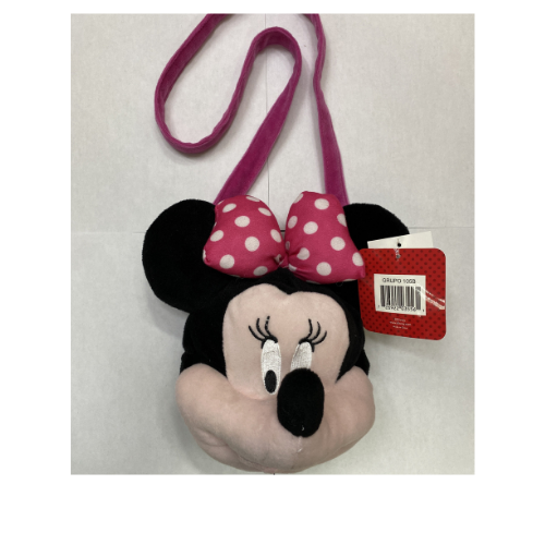 Minnie Long Strap Pink Plush Tote