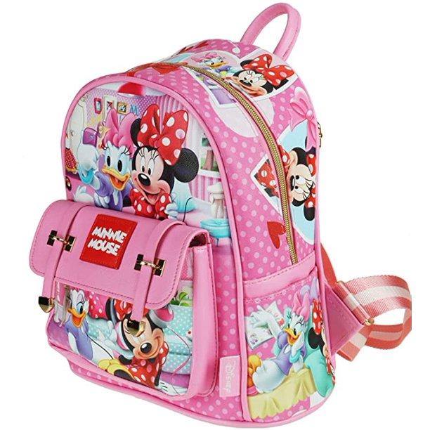 Minnie Mouse 11" Vegan Leather Mini Backpack Large print