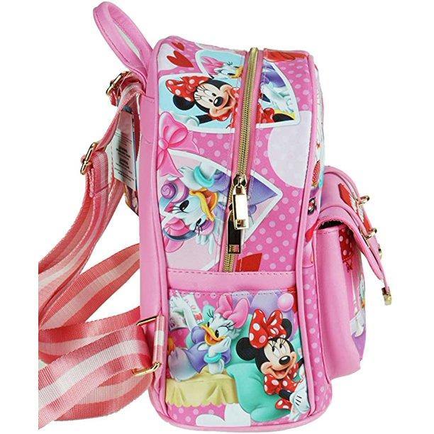 Minnie Mouse 11" Vegan Leather Mini Backpack Large print