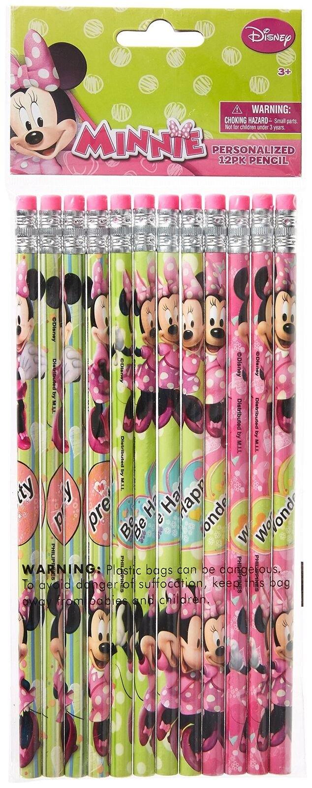 Minnie Mouse Bowtique 12Pk Wood Pencils In Poly Bag