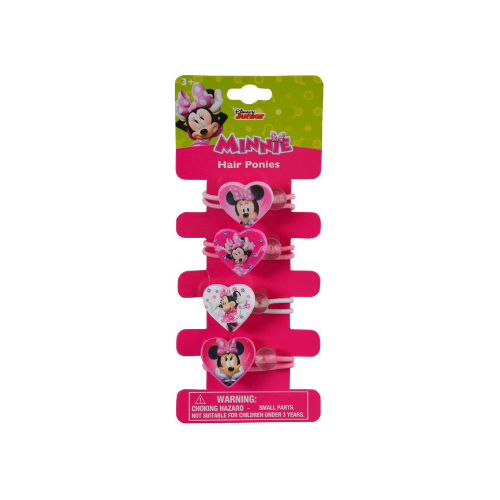 Minnie Mouse Girls Hearts Shaped Hair Ties 4-Pack