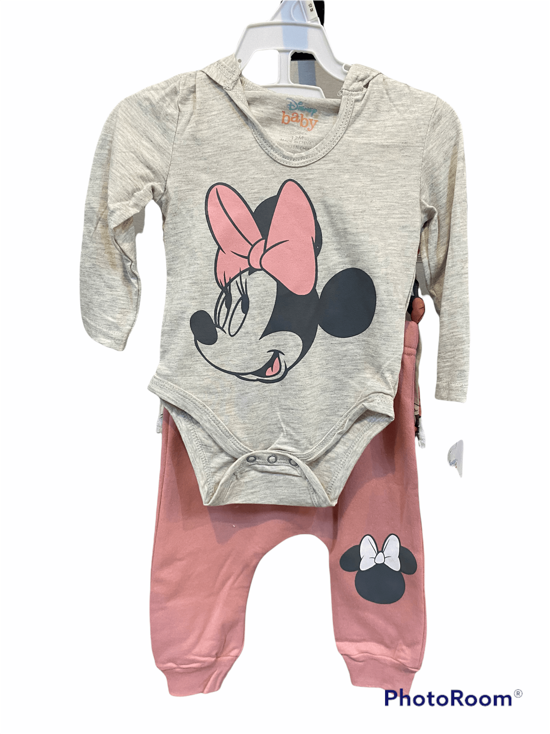 Minnie Mouse Girls Infant 3pc Layette Set- Gray