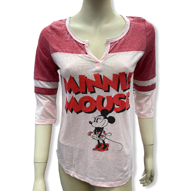 Minnie Mouse Juniors 3/4 Sleeve Top