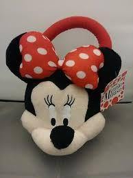 Minnie Plush Face Short Red Tote