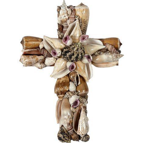 Natural Shell Cross 8 Inch