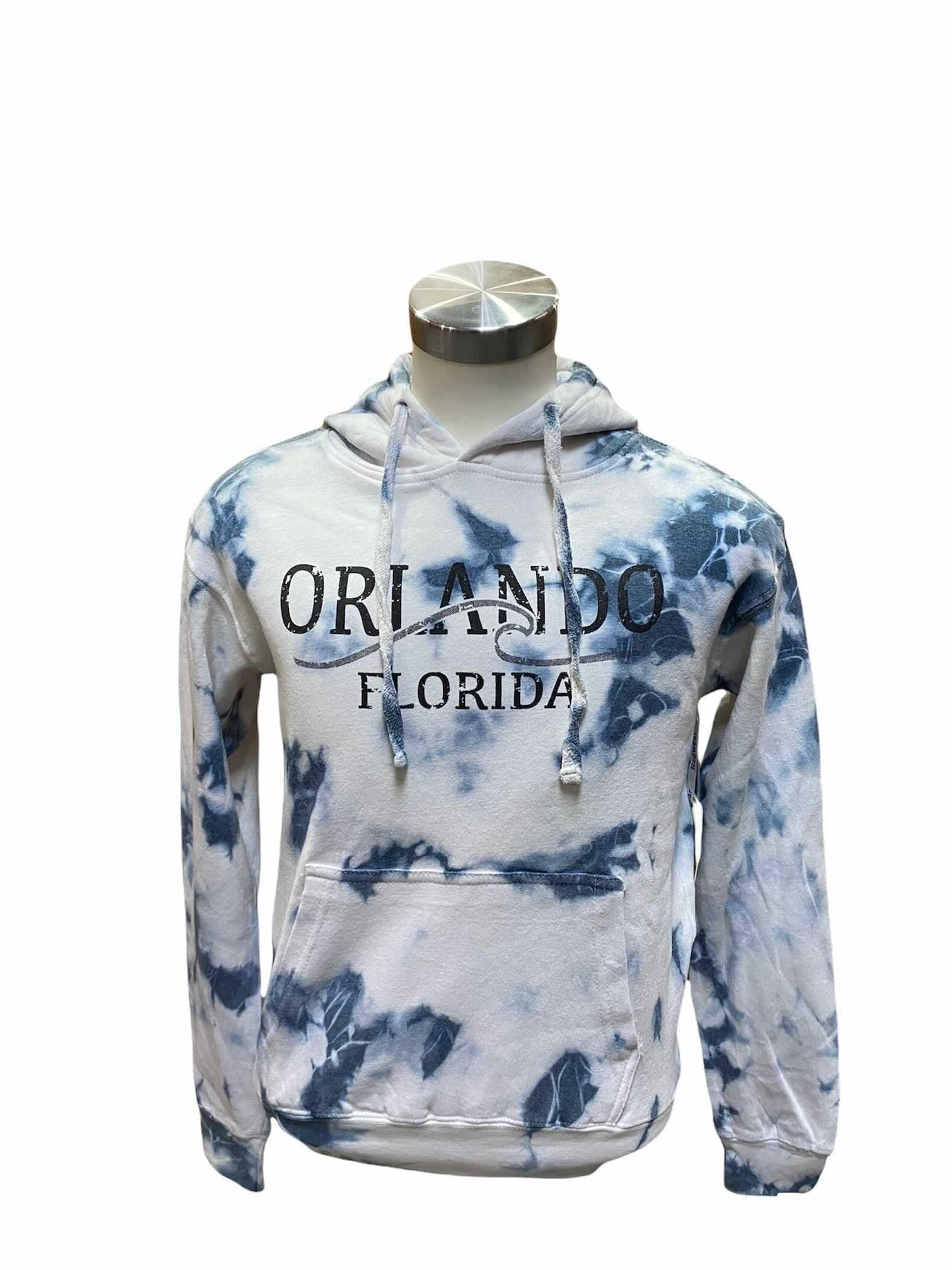 Navy Tie Dye Fleece Pullover Sweatshirt