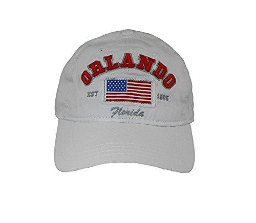 Orlando Florida Adult Flag Patch Baseball Cap White