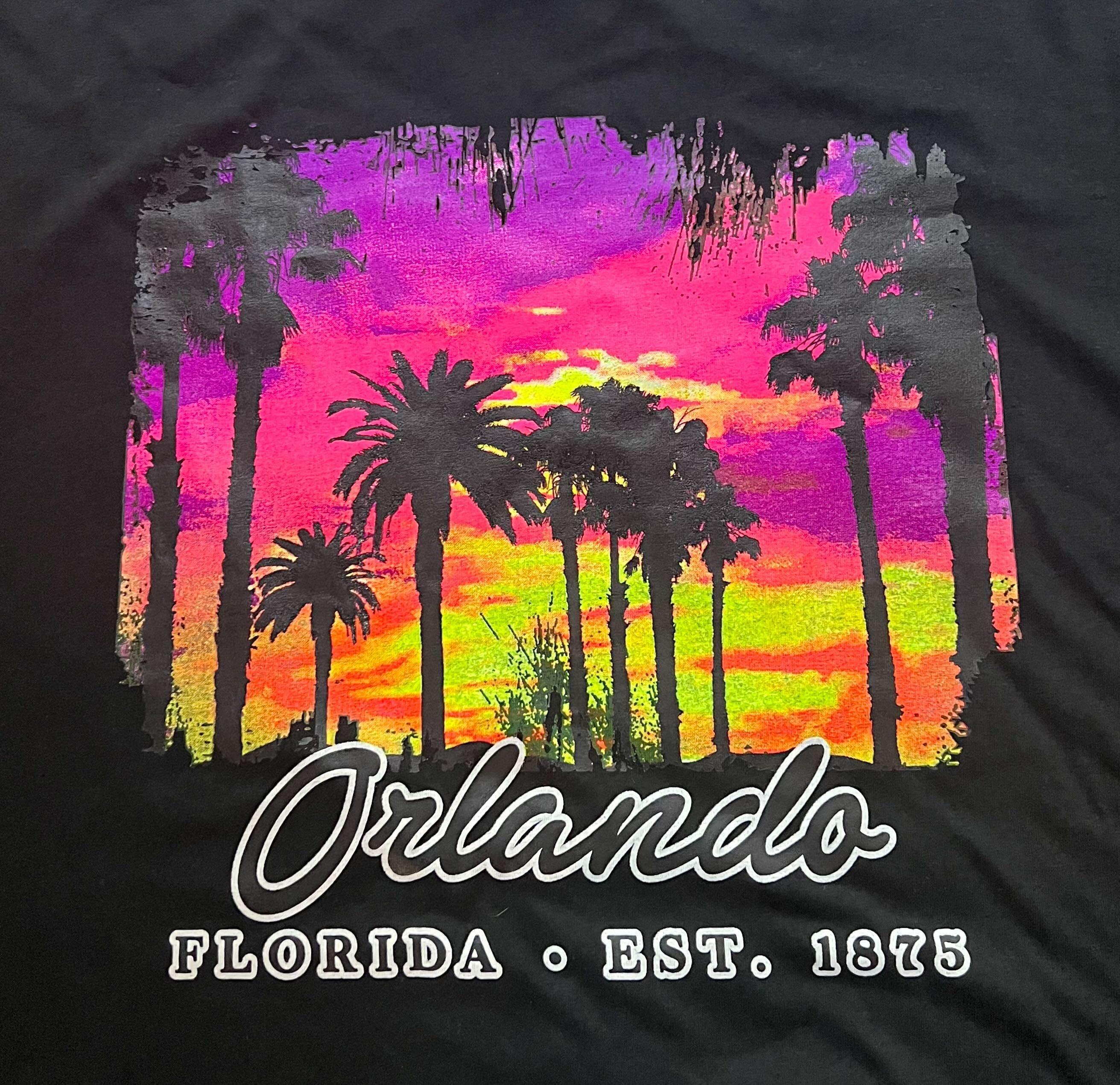 Orlando Florida Sunset Est. 1875 Square Stamp T-Shirt
