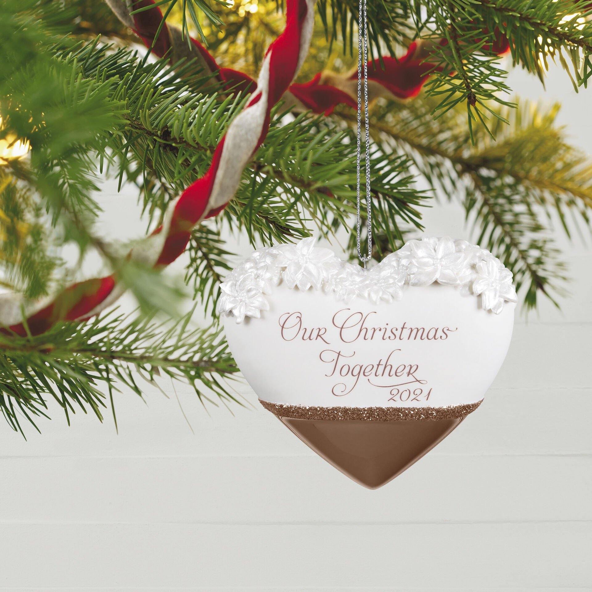 Our Christmas Together Heart 2021 Porcelain Ornament