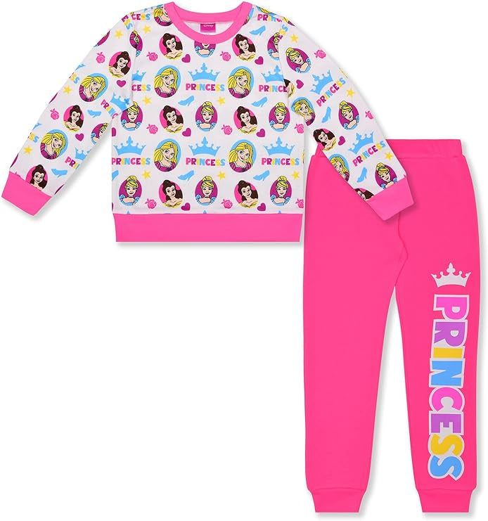 Disney Princess Girls L Sleeve Shirt and Joggers Matching Set