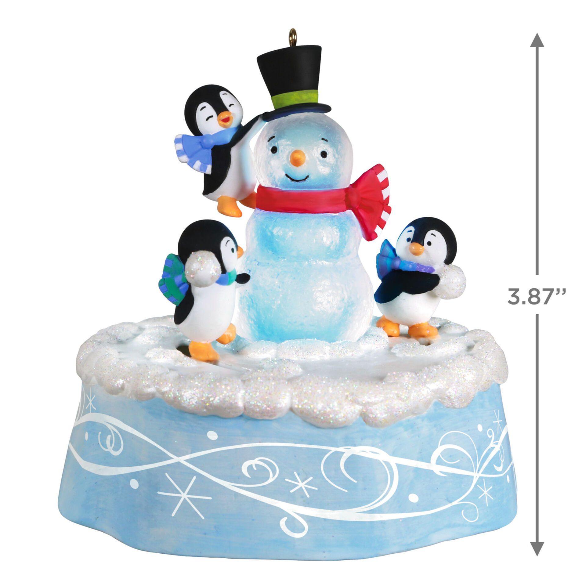 Playful Penguins Musical Ornament With Light and Motion