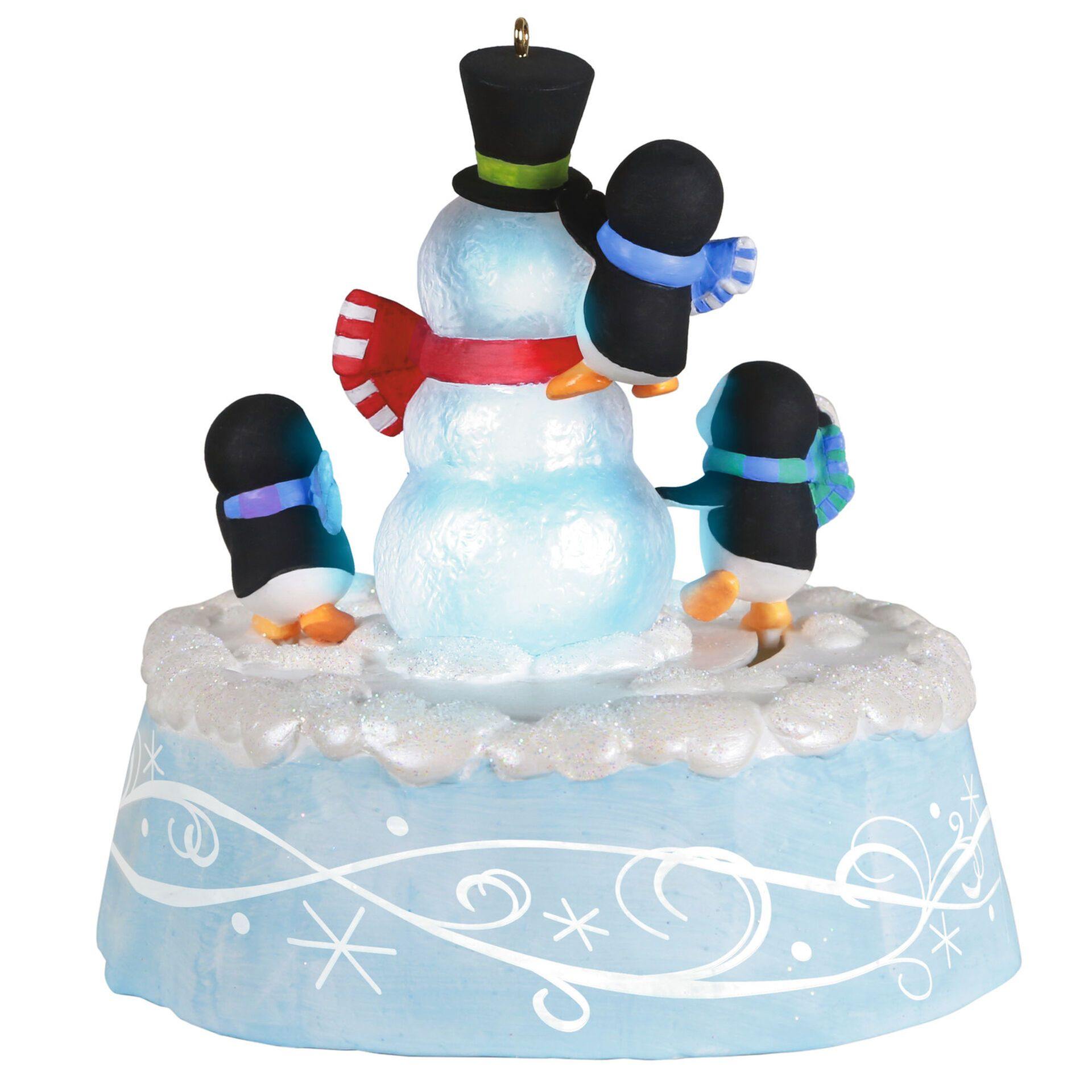 Playful Penguins Musical Ornament With Light and Motion