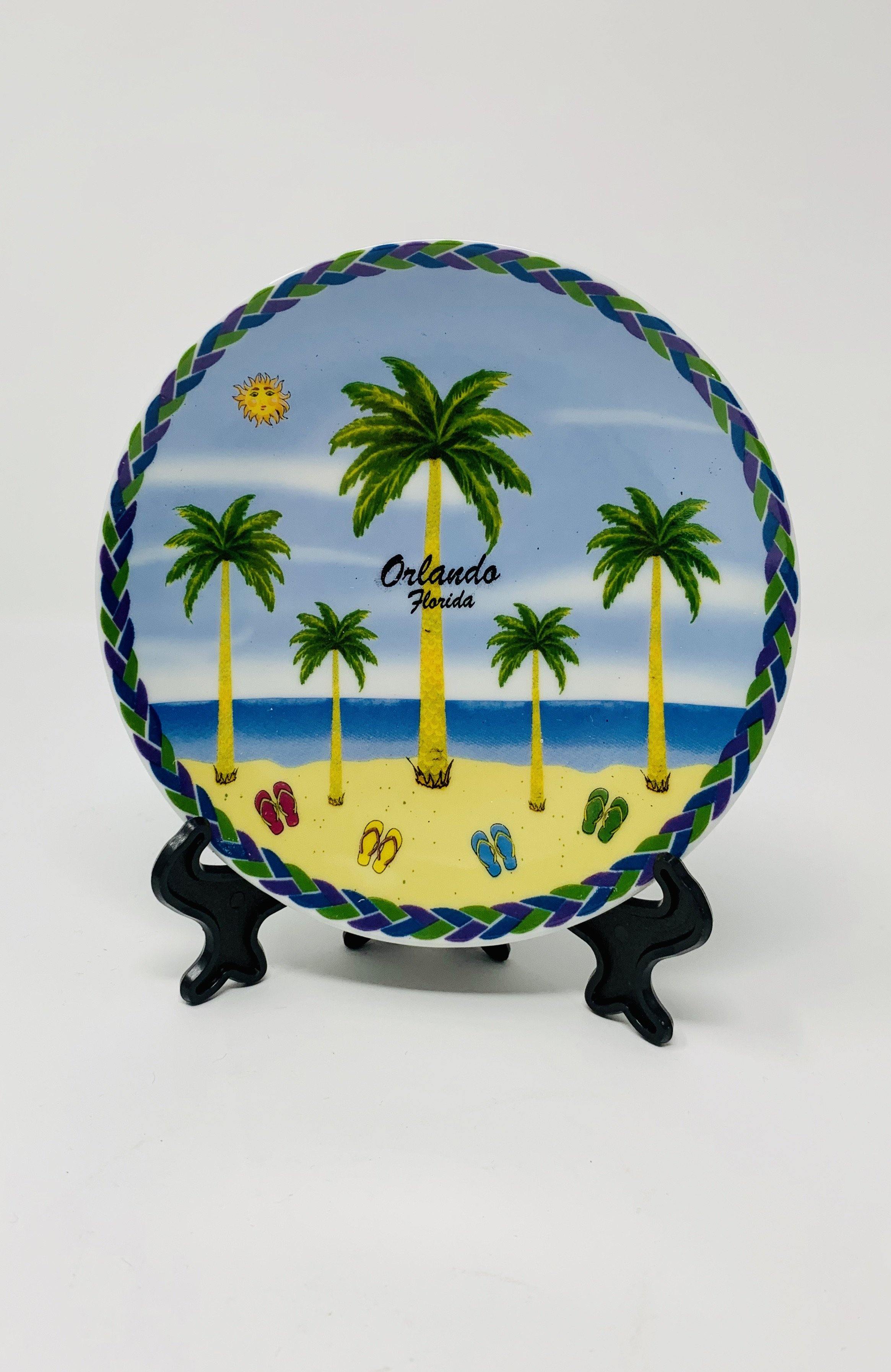 Porcelain Plate Palm Trees
