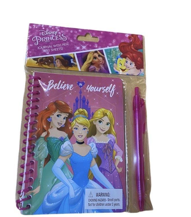 Princess Spiral Notebook with Pen in Poly Bag