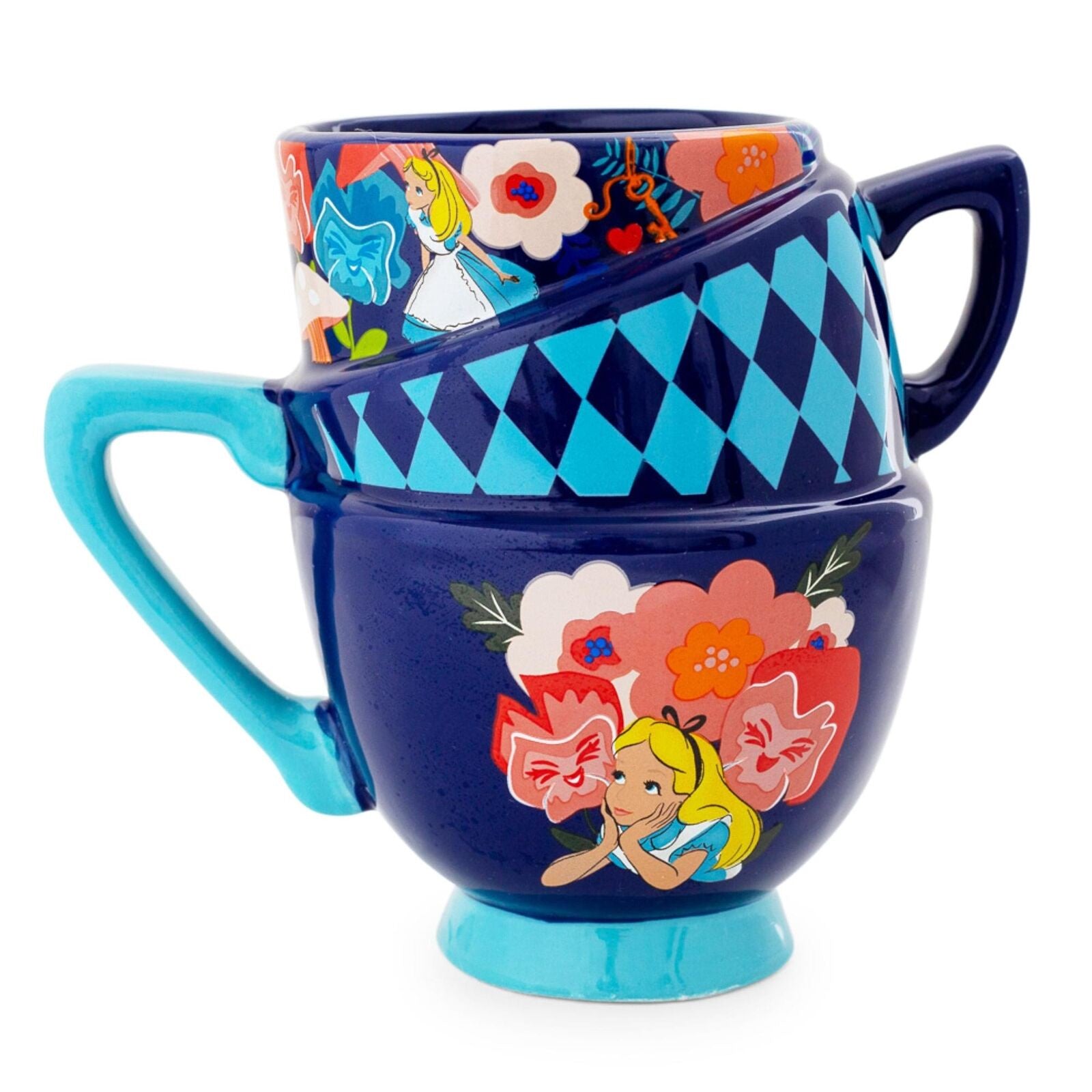 Alice in Wonderland Floral Pattern Ceramic 3D Sculpted Mug