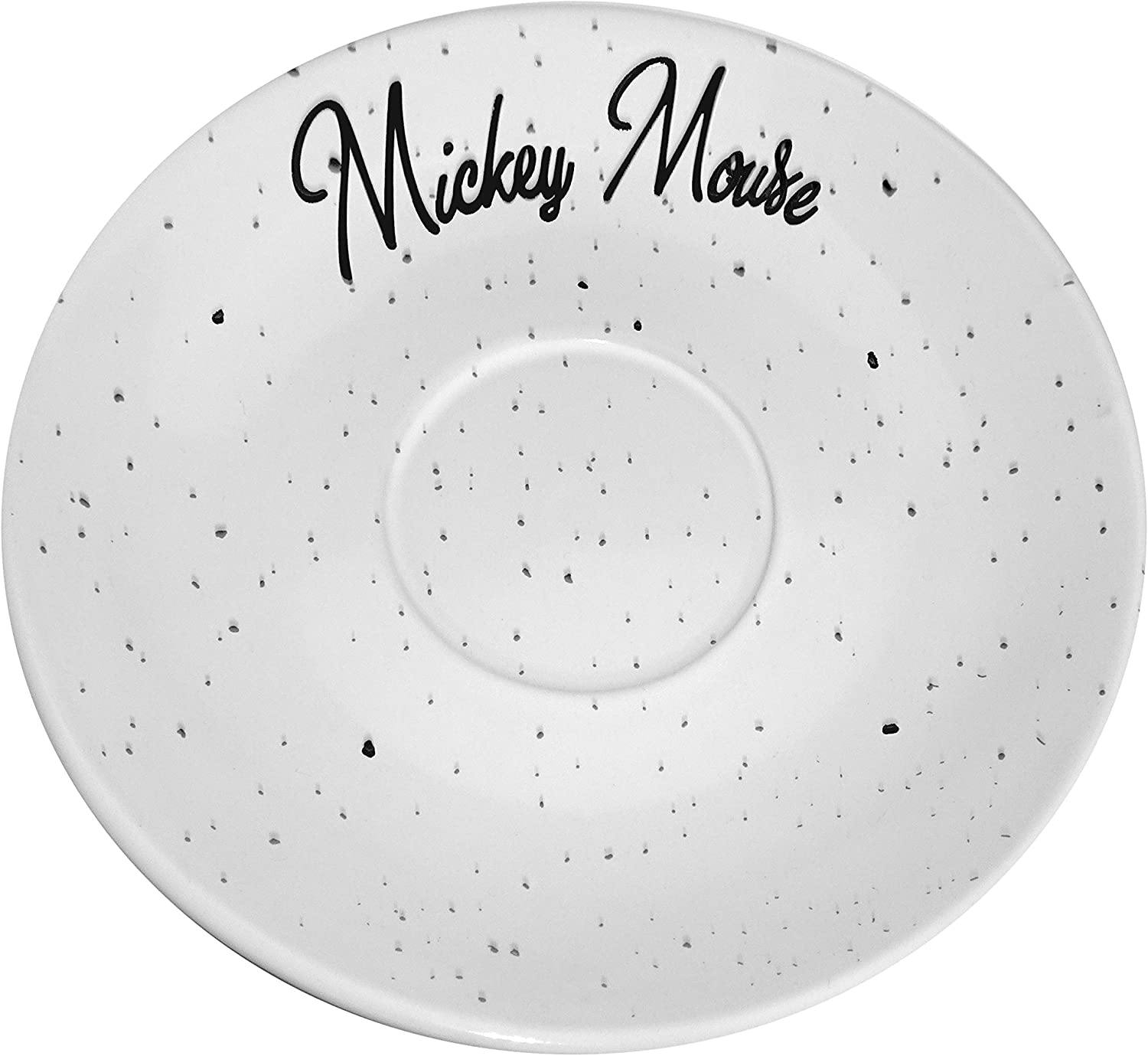 Silver Buffalo Disney's Mickey Mouse Classic Speckles 12oz Ceramic Teacup and Saucer Plate
