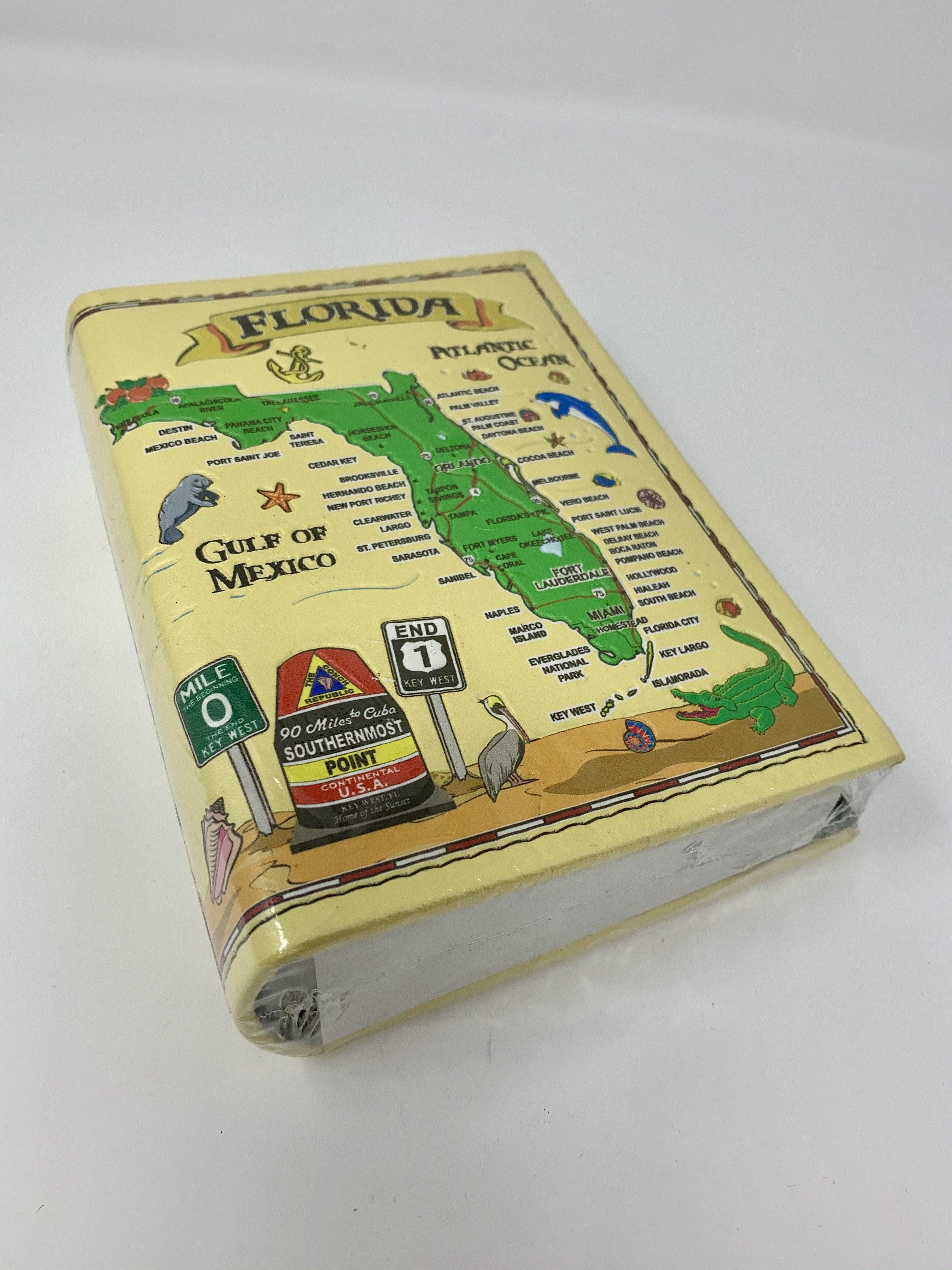 Small Leather Photo Album Florida Map1
