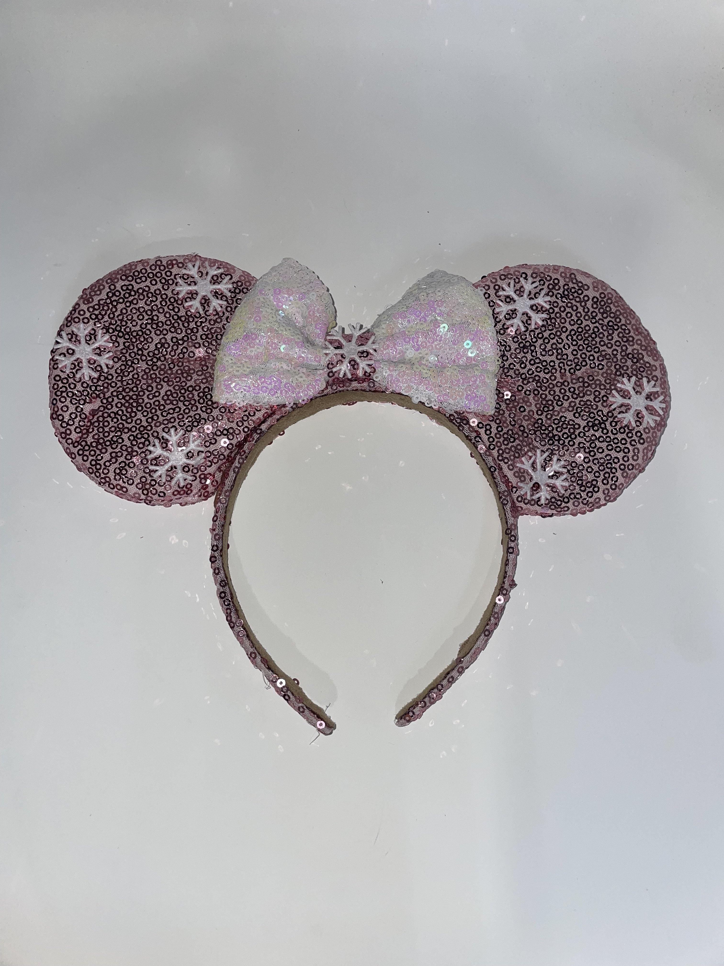 Snowflake Pink Ears White Bow
