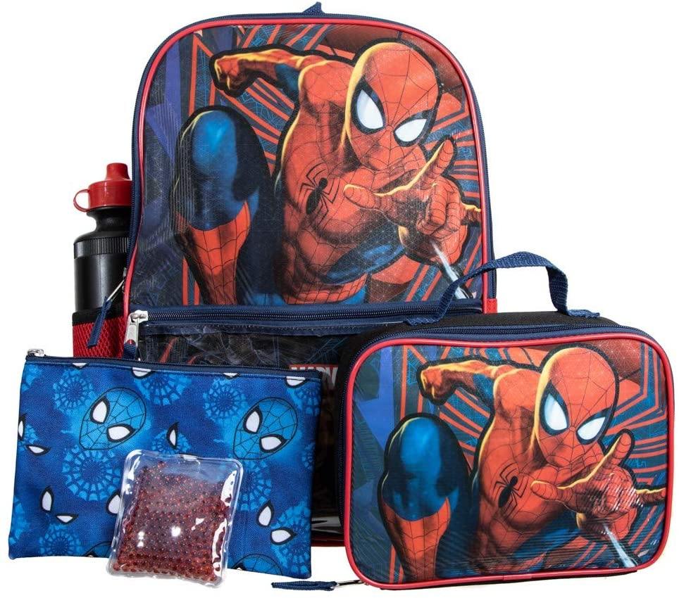Spiderman Comic Book Superhero 5-Piece Backpack Set
