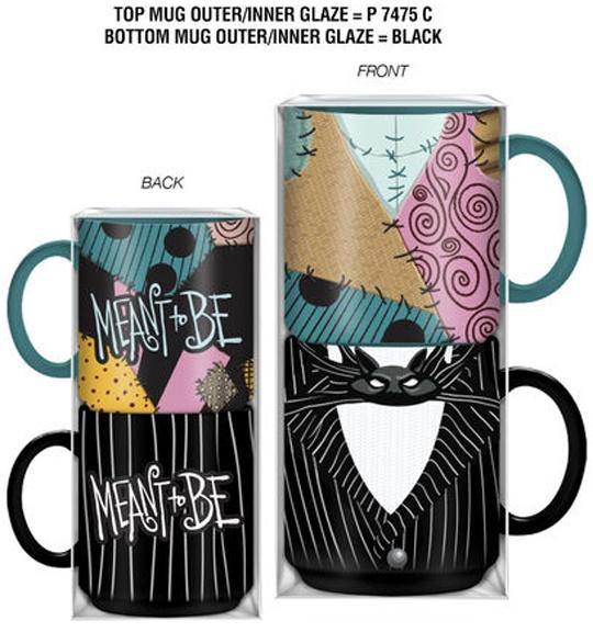 The Nightmare Before Christmas Jack & Sally Stacking Mug Set