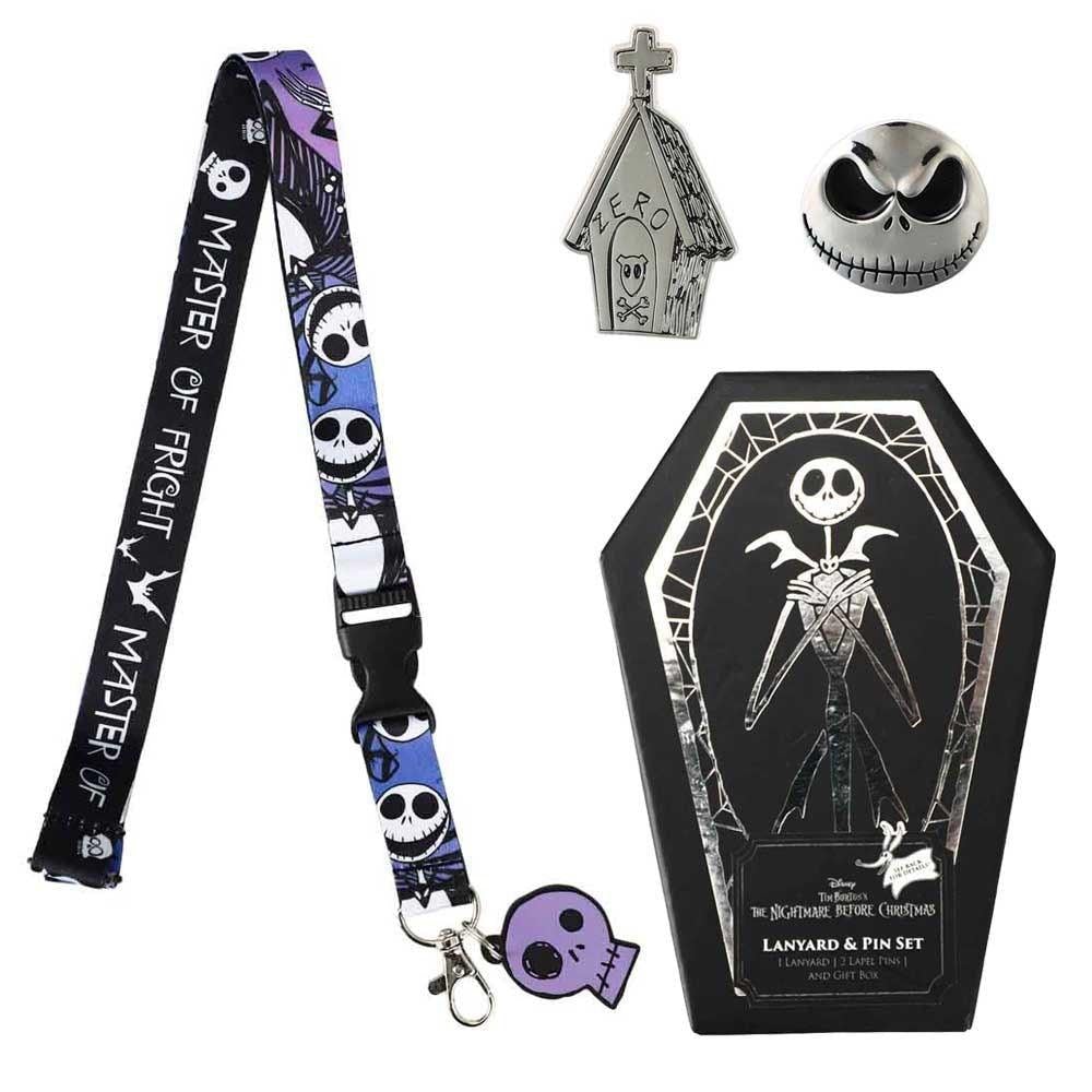 The Nightmare Before Christmas Master Of Fright Lapel Pins & Lanyard Coffin Box Set