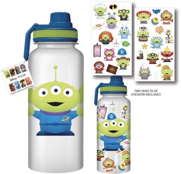 Toy Story Alien Characters 32oz Twist Spout Plastic Bottle w Sticker Set