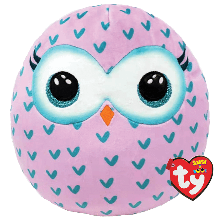 Ty Squish-A-Boo Plush Winks Pink Owl