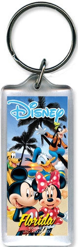 Mickey & The Gang Welcome to Florida Beach Party LUCITE KEYCHAIN