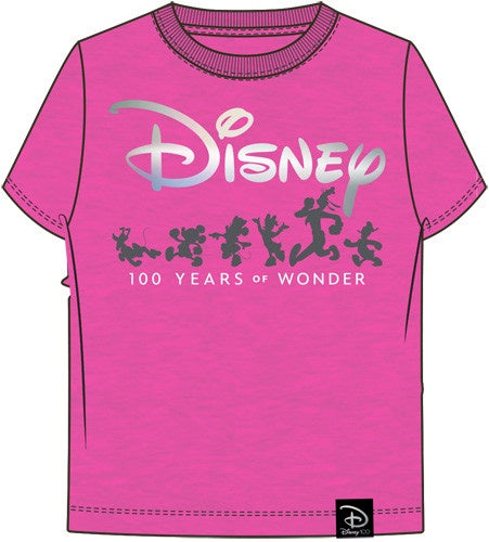 Disney 100 Years of Wonder Youth Pink Tee